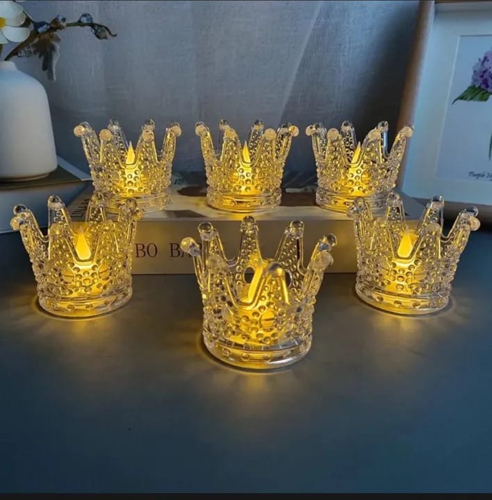 Crown candle light pair front view