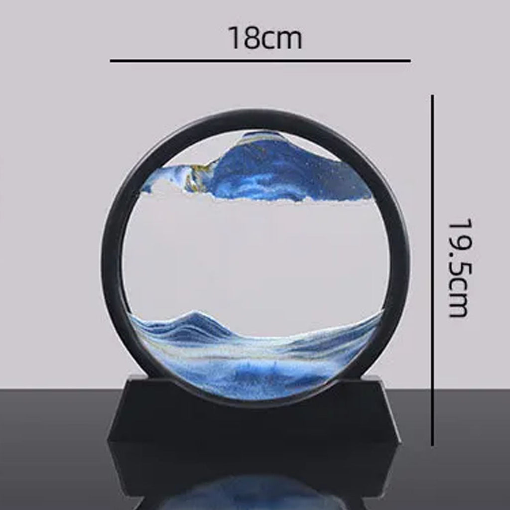 3D sand art, Liquid motion decor, Desk stress relief, Home décor accessories, Office desk decoration, Relaxing sand art, Flowing sand art, Dynamic liquid motion, Unique home gift, Calming desk ornament
