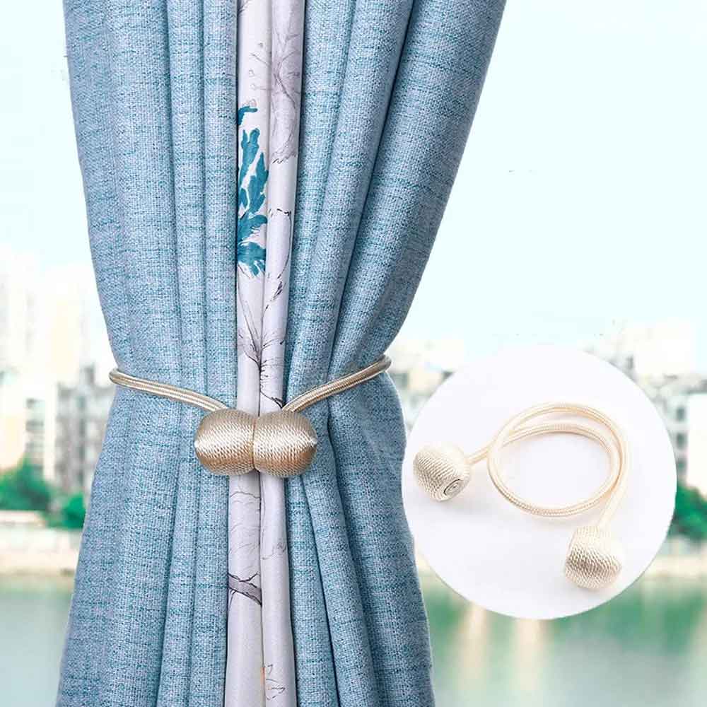 Magnetic Pearl Ball Curtain Tiebacks Clips 2Pcs – Elegant Window Décor