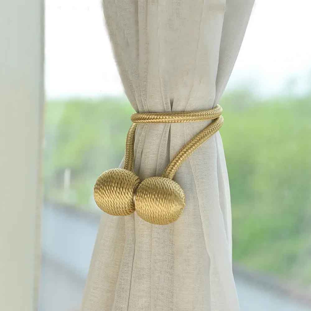 Magnetic Pearl Ball Curtain Tiebacks Clips 2Pcs – Elegant Window Décor