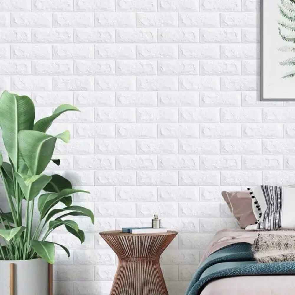 Pack of 4 3D Foam Brick Wall Sheets – Easy DIY Wall Decor