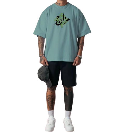 Mizaaj T-shirt, Palm Street T-shirt, Oversized T-shirt men, Men’s casual wear, Streetwear T-shirt, Trendy T-shirt men, Summer T-shirt men, Relaxed fit T-shirt, Palm print T-shirt, Men’s fashion essentials
