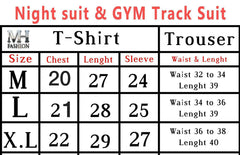 black color nightsuit white heart printed in premium fabric f